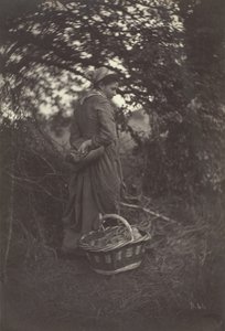 Femme debout avec panier au sol, 1870