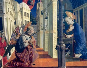 Annonciation (détail), vers 1460