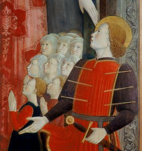 Détail de Saint Sébastien, Madonna della Misericordia avec Saint Venance et Saint Sébastien, 1463