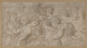 Figures Féminines Embrassant, Certaines Tenant des Partitions Musicales - Girolamo Mirol.