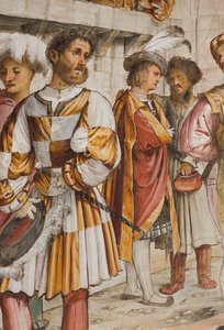 Nef centrale, cinquième travée sud, Christ devant Pilate, Girolamo Romanino