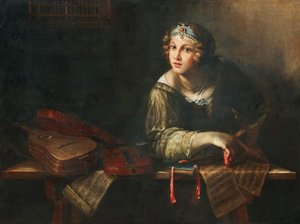 Représentation allégorique avec instruments de musique et notes, seconde moitié du XVIIe siècle - Girolamo Scaglia