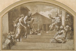 Martha amenant Marie-Madeleine au Christ - Giulio (attr. to) Romano