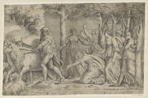 Hercule vole les bœufs de Géryon - Giulio Bonasone