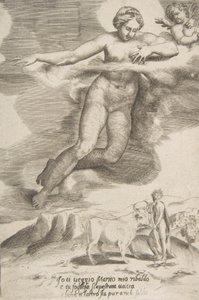 Junon regardant Jupiter et Io, des Amours des Dieux, 1531-60 - Giulio Bonasone