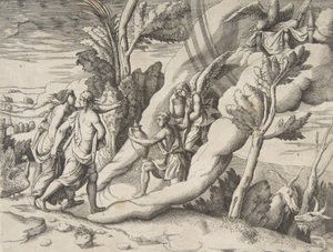 Jupiter et Junon reçus dans les cieux par Ganymède et Hébé, de la 