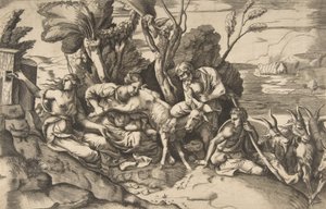 Jupiter allaité par la chèvre Amalthée