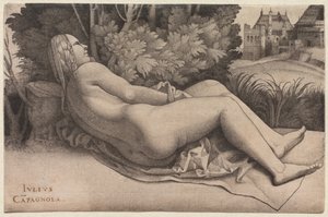 Vénus Allongée dans un Paysage, vers 1508-09 - Giulio Campagnola