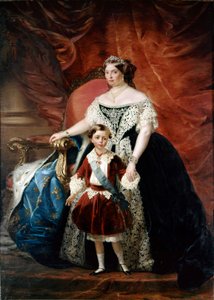 Portrait de Louise Marie de Berry (Marie Louise de Bourbon, Duchesse de Parme et de Plaisance) avec son fils Roberto