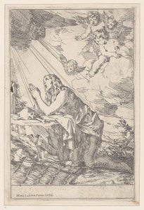 La pénitente Sainte Marie-Madeleine, agenouillée devant un crâne et des os, 1640-60 - Giulio Carpioni