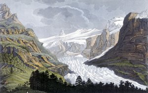 Glacier de Grindelwald en Suisse - dans « Le costume ancien et moderne » par Ferrario, éd. Milan - Giulio Ferrario