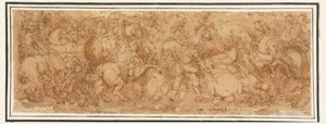 Dessin, scène de bataille, 1524-46 - Giulio Romano