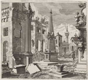 Paysage fantastique avec ruines