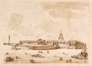 Place avec un palais - Giuseppe Barberi
