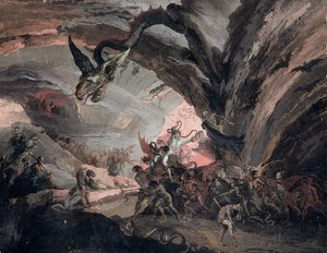 Pluton et un arlequin en enfer