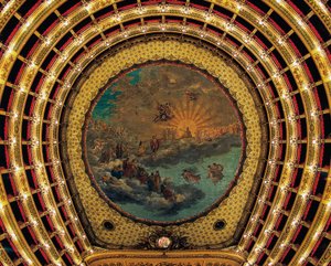 Plafond du Teatro San Carlo, Naples, Campanie, Italie