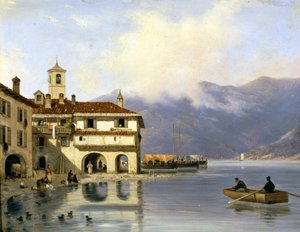 Côme. Rive et port de Menaggio (1850). Menaggio (Côme)