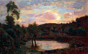 Coucher de soleil en Engadine, par Giuseppe Carozzi (1864-1938) - Giuseppe Carozzi