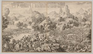 Percée du siège à Hesui: des scènes de bataille de la répression des rébellions - Giuseppe Castiglione