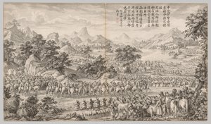 Réception de la reddition des Eli, vers 1765-1774, poème daté de 1760 - Giuseppe Castiglione
