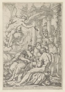Allégorie avec Renommée, Hercule et Europe - Giuseppe Diamantini