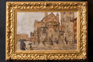 Piazza Grande sous la pluie - Giuseppe Graziosi