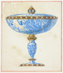 Plat couvert en lapis sur pied