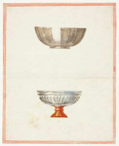 Deux coupes cannelées, l