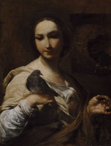 Fille tenant une colombe, 1721-27