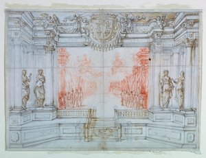 Dessin, scénographie : Ballet Cele, 1674 - Giuseppe Maria Mitelli