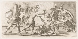 Les Grecs traînent Cassandre hors du temple - Giuseppe Maria Mitelli