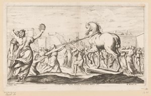 Cheval de Troie est introduit - Giuseppe Maria Mitelli