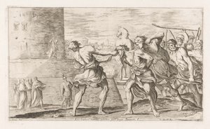 Les Troyens capturent Sinon - Giuseppe Maria Mitelli