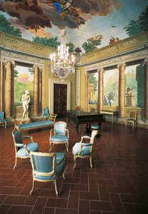 Fresques peintes en 1777-1778 par Giuseppe Maria Terreni dans la Salle des Quatre Saisons, Villa del Poggio Imperiale, Florence, Italie