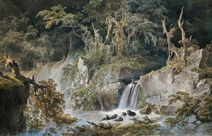 Paysage avec cascade
