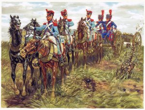 Premier empire : artillerie de la Grande Armée en mouvement