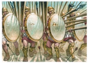 Royaume de Macédoine : la charge des phalangistes macédoniens - Illustration de Giuseppe Rava - Giuseppe Rava