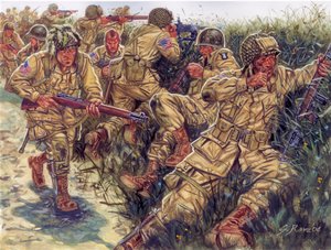 Seconde Guerre mondiale : 101e division aéroportée (101e division aéroportée américaine) surnommée Screaming Eagles - Illustration de Giuseppe Rava - Giuseppe Rava