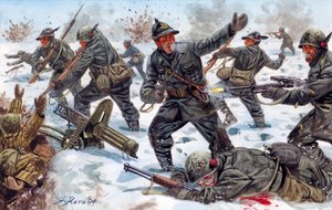 Seconde Guerre mondiale, Front russe : chasseurs alpins italiens en Russie en janvier 1943 - Giuseppe Rava