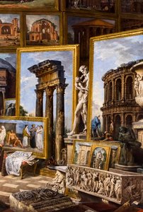 Rome antique, vers 1754/57 (Huile sur toile) - Giuseppe & Salvi Nicola (1697-1751) Pannini