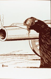 Première Guerre mondiale : une allégorie de la guerre, une femme, probablement veuve, en désespoir, s