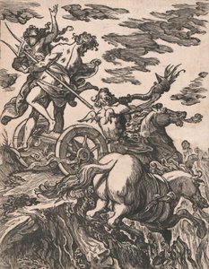 Le viol de Perséphone avec Pluton à cheval à droite, 1590-1607