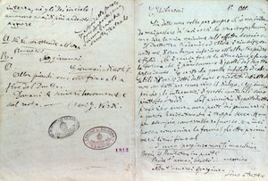 Lettre manuscrite de Giuseppe Verdi à l