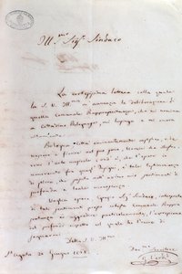 Lettre manuscrite de Giuseppe Verdi au maire de Bologne lorsqu
