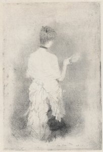 Jeune femme élégante vue de dos - Giuseppe de Nittis