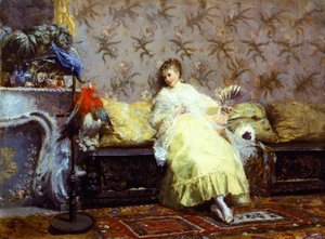 Dame avec des perroquets