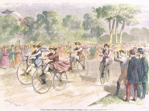 Costumes originaux pour la course de vélocipèdes à Bordeaux