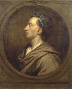 Alexander Pope (1688-1744) profil, couronné de lierre