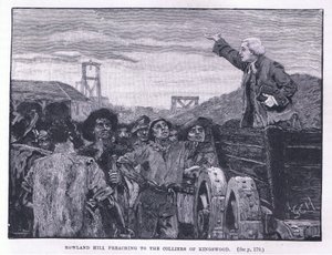 Rowland Hill prêchant aux mineurs de Kingswood