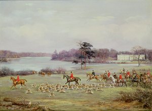 La chasse au sud du Cheshire dans le parc de Combermere, 1904